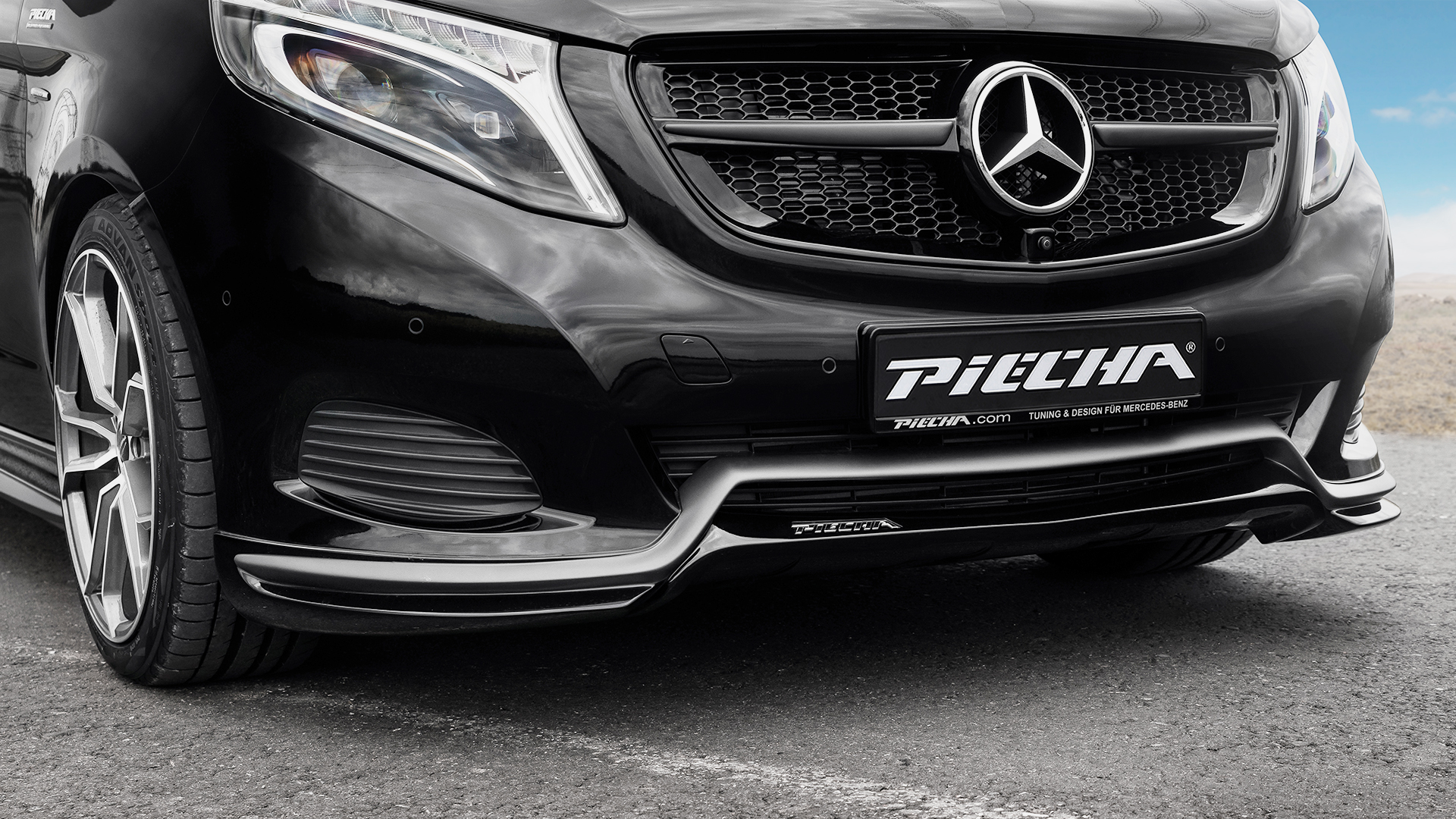 PIECHA RSR front lip spoiler for standard bumper  not Vito and AMG Line