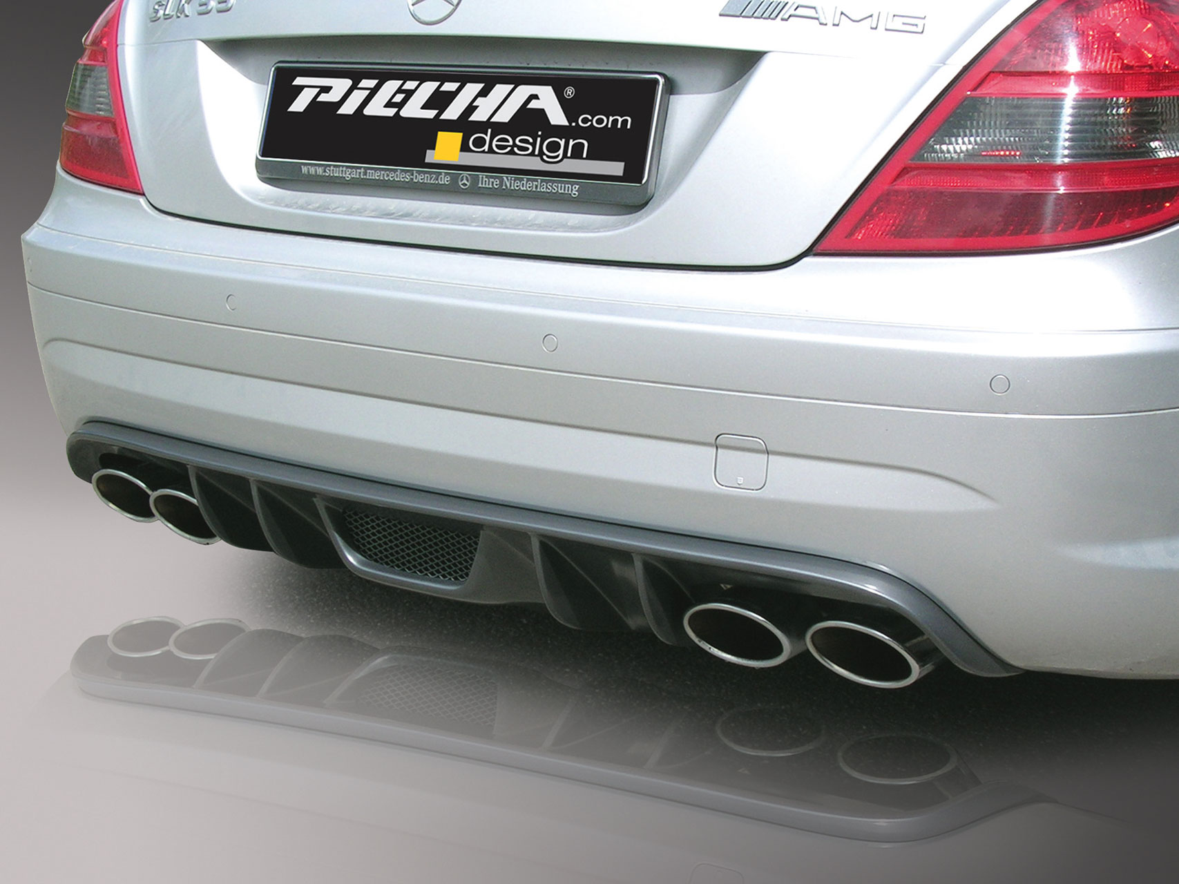 PIECHA Race rear diffusor, 4-pipe version for AMG line, AMG 55